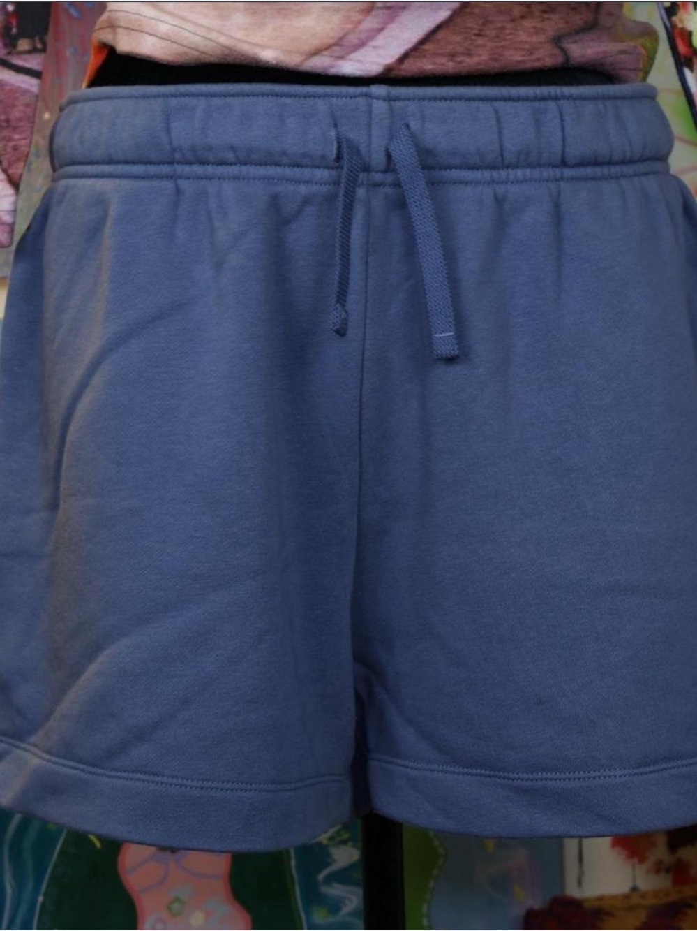 Women’s Blue Drawstring Lounge Sweat Shorts